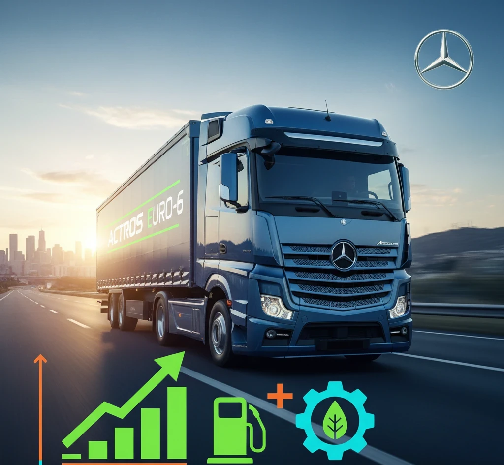 Mercedes-Benz Actros Euro-6: экономия топлива до 15%! Узнайте, как новые технологии помогают снизить расходы на перевозки.