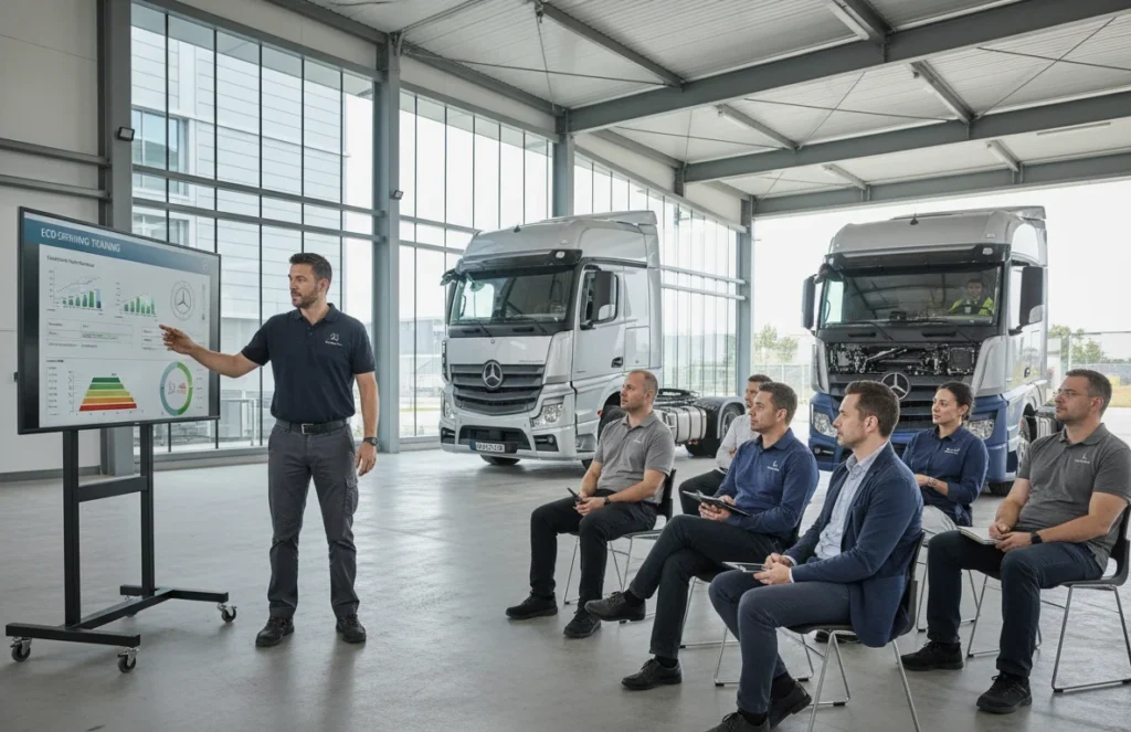 Тренинг по экономичному вождению Mercedes-Benz Actros Euro-6: как снизить расход топлива на 15%.