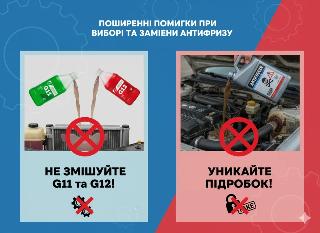 Поширені помилки при виборі та заміні антифризу: чого слід уникати