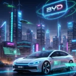 Футуристичний електромобіль BYD на тлі екологічного міста — дізнайтеся, як китайський бренд змінив світ автомобілів