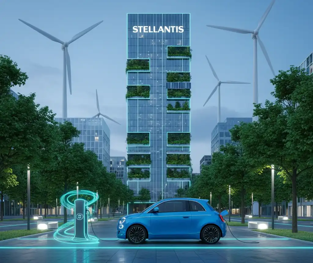 Fiat 500e — електромобіль майбутнього від Stellantis. Сучасний дизайн та екологічні технології на тлі європейського міста.