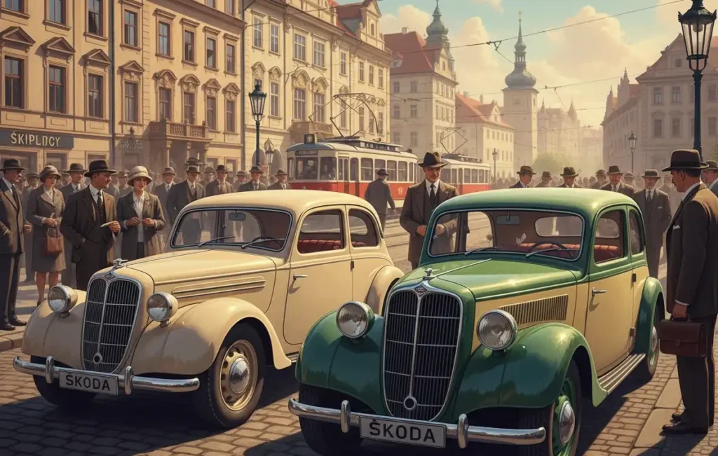 Skoda Popular і Skoda 422 на вулицях Праги 1930-х років: легендарні автомобілі, які завоювали Європу